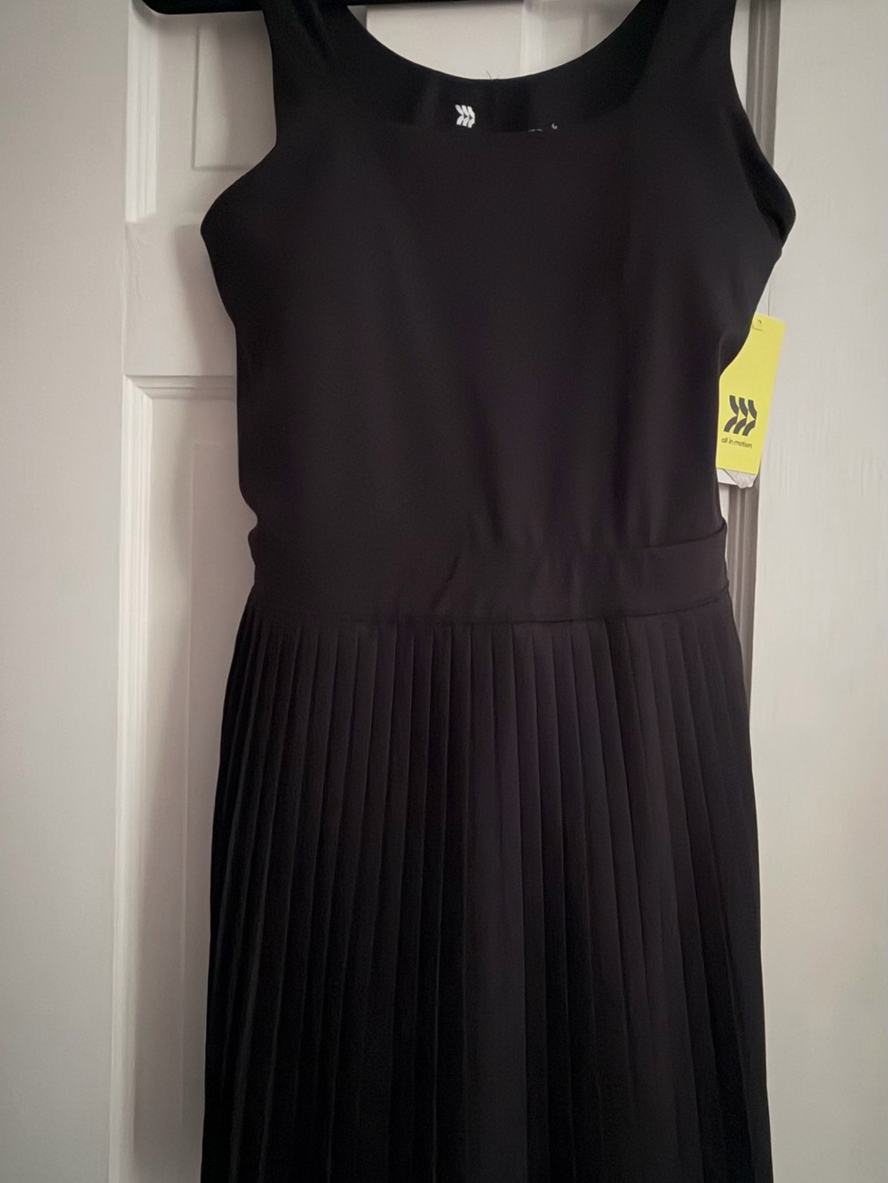 all in motion Black Pleated Midi tennis active Dress